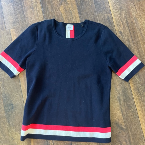 CAbi Navy Hampton Knit Sweater, Matching Skirt Available for Sale Also - Picture 4 of 11